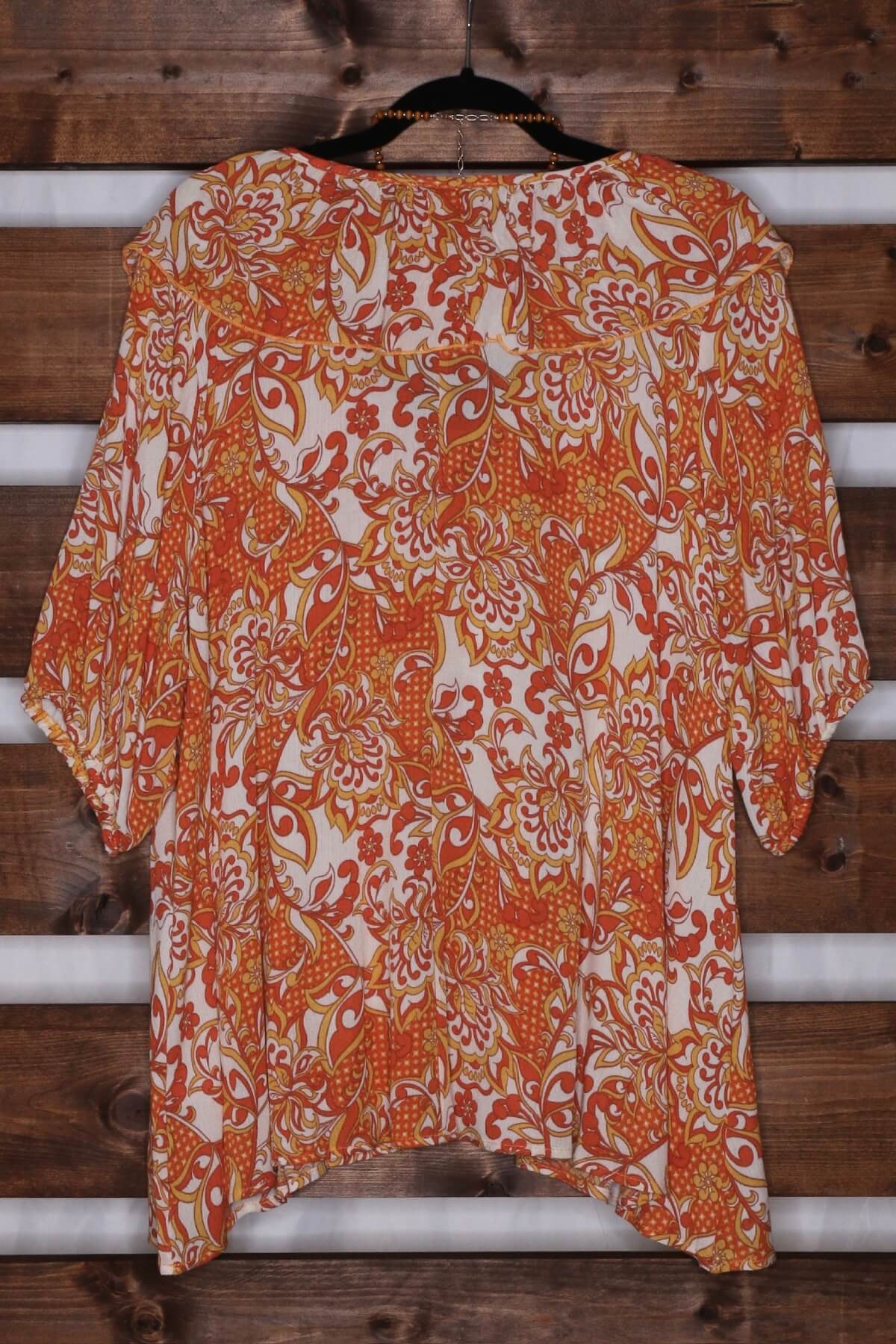Bohemian Ruffled V Neck Blouse with Bubble Sleeve