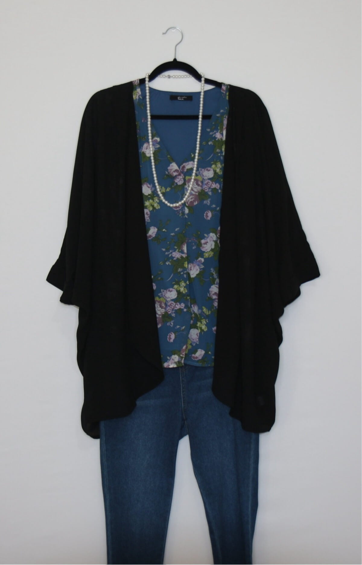 Black Chiffon Kimono Cardigan