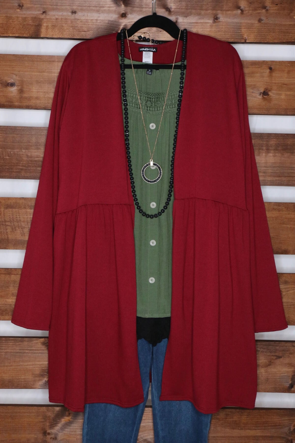 Jade Green Square Neck Peasant Blouse