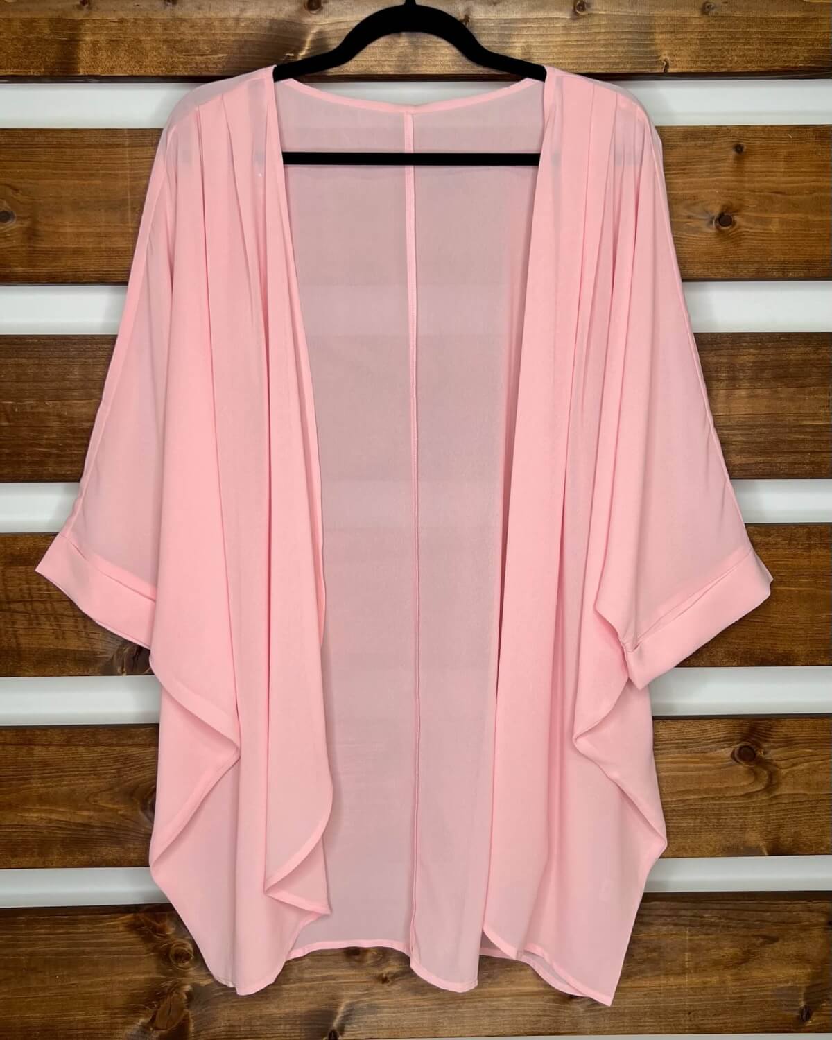 Pink Chiffon Kimono Cardigan