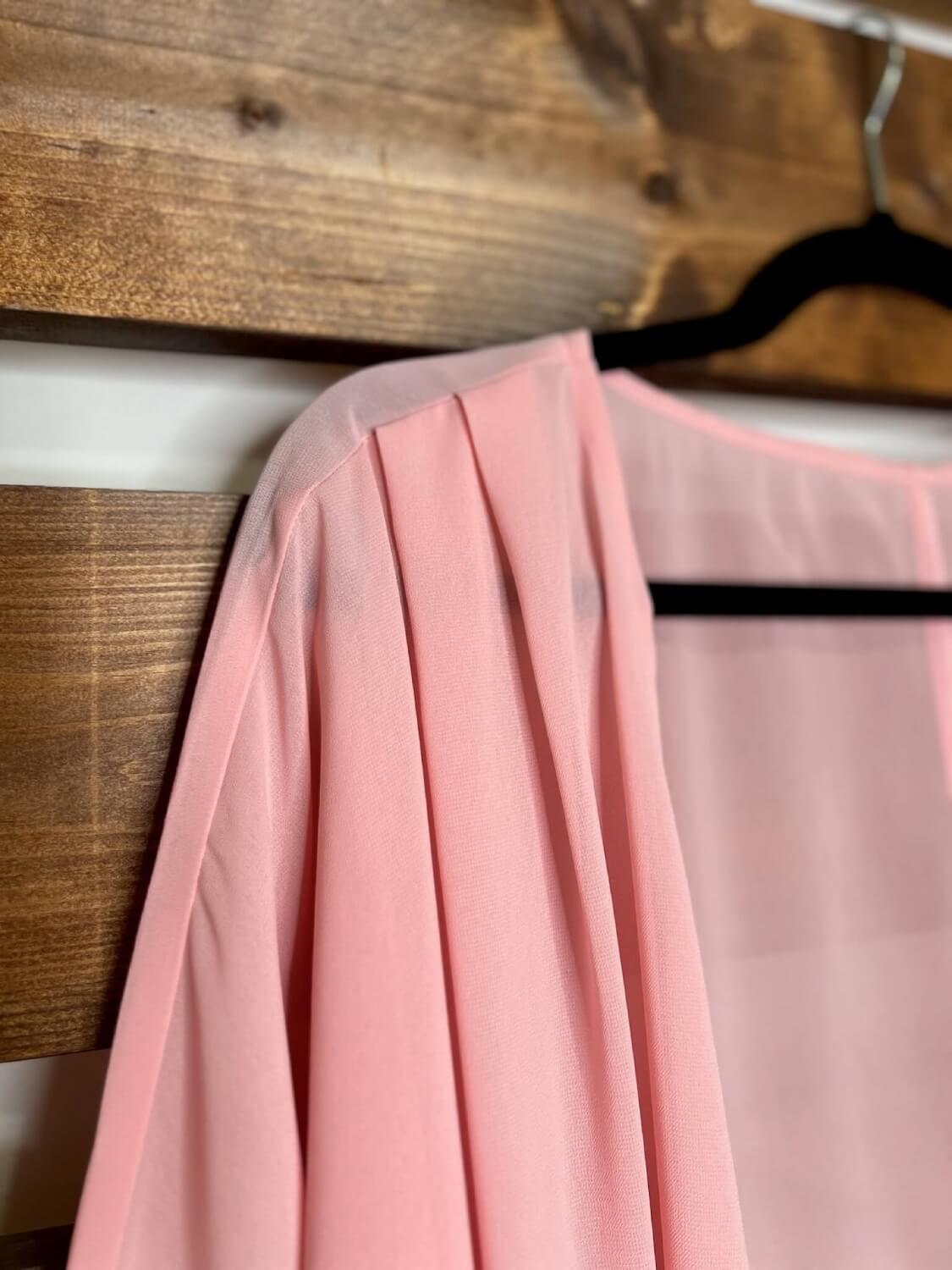 Pink Chiffon Kimono Cardigan