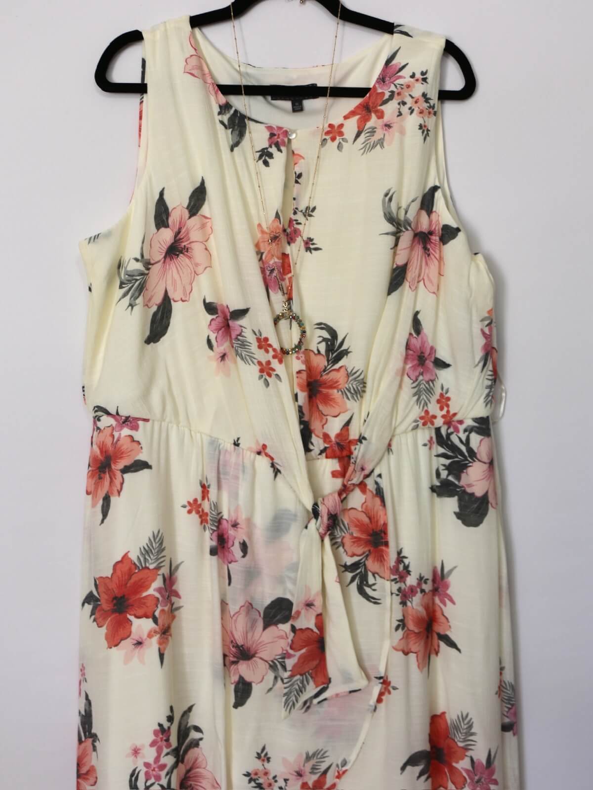 High Low Dress with Tropical Print