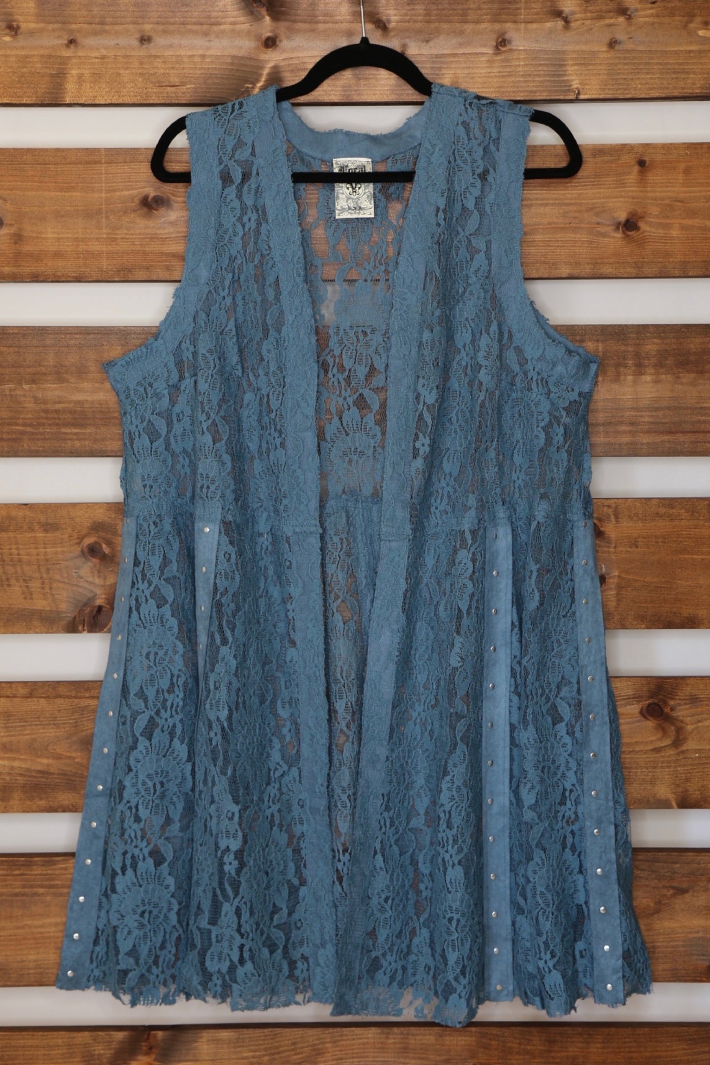 Denim Blue Lace Sleeveless Vest