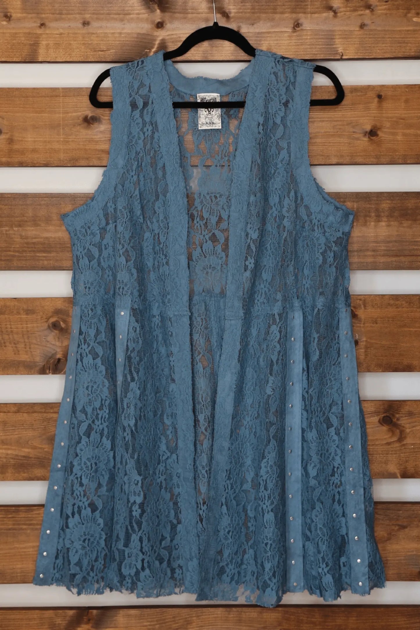 Denim Blue Lace Sleeveless Vest