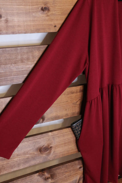Burgundy Open Front Cardigan