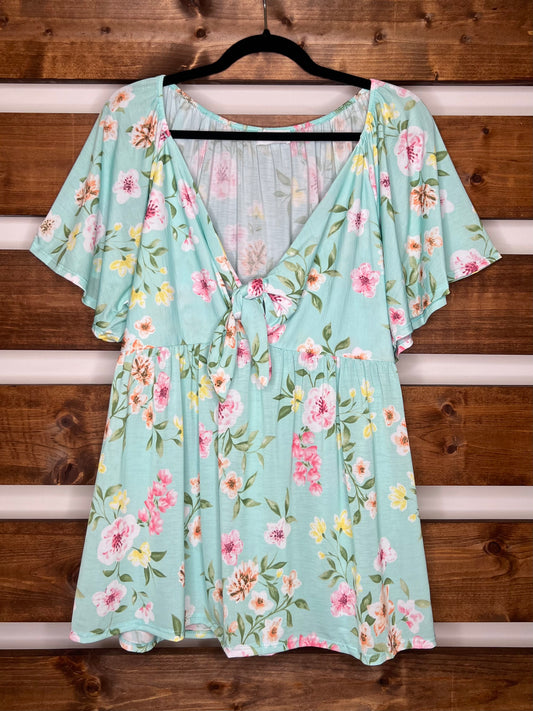 Light Blue Floral Blouse