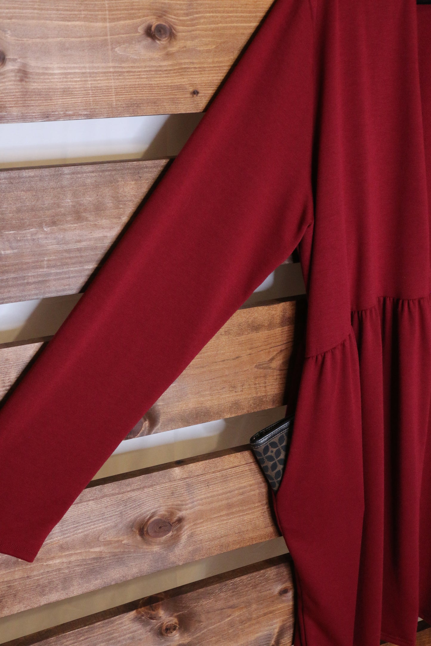 Burgundy Open Front Cardigan