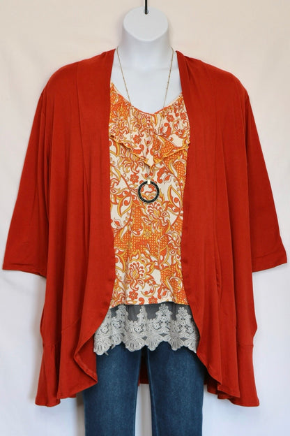 Bohemian Ruffled V Neck Blouse with Bubble Sleeve
