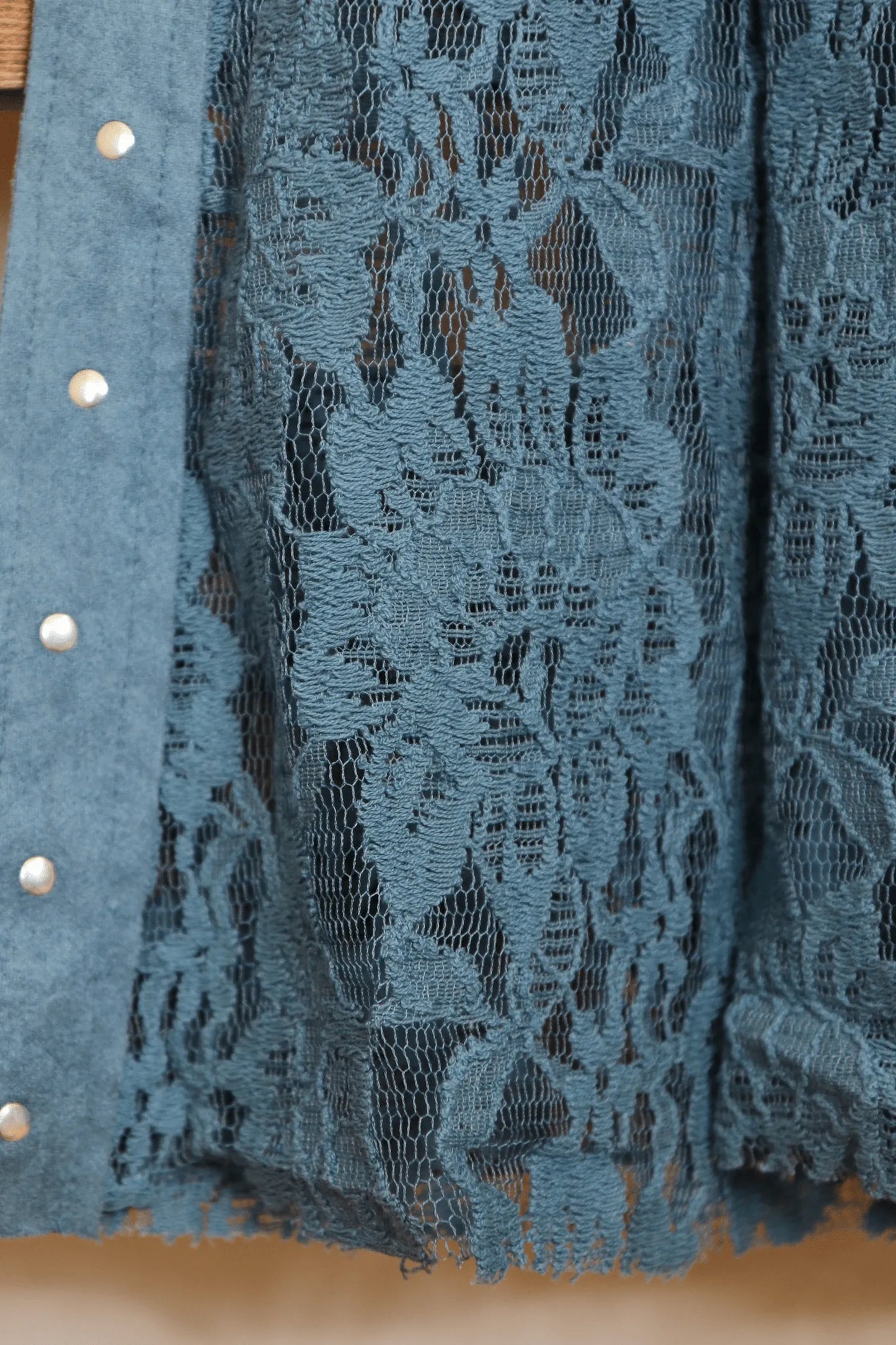 Denim Blue Lace Sleeveless Vest