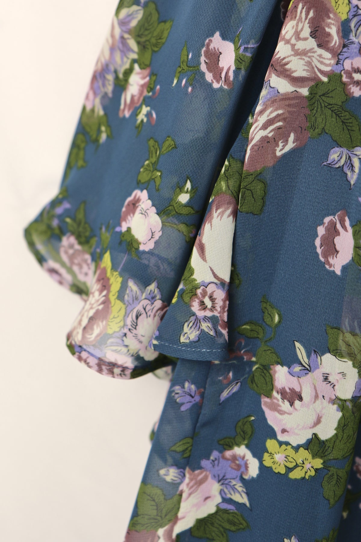 Teal Chiffon Floral Blouse