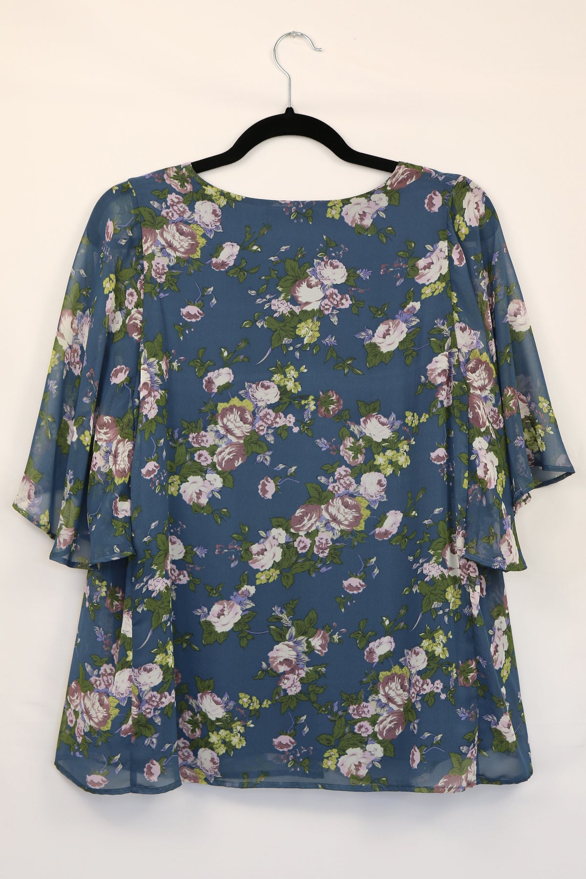 Teal Chiffon Floral Blouse