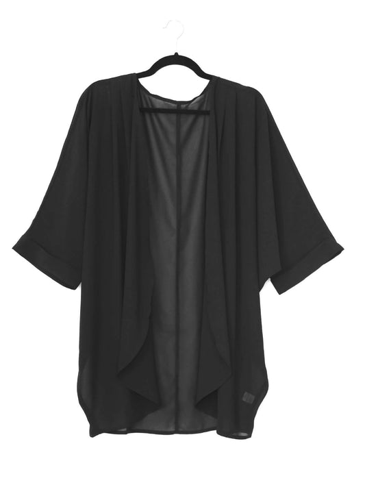 Black Chiffon Kimono Cardigan