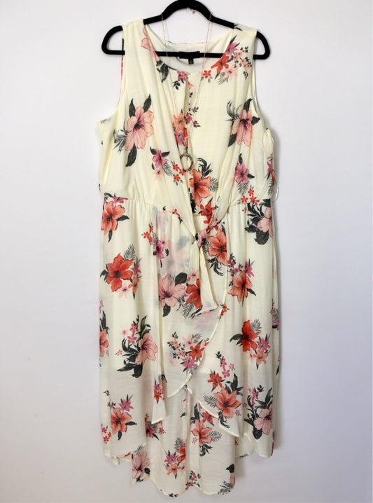 High Low Dress with Tropical Print