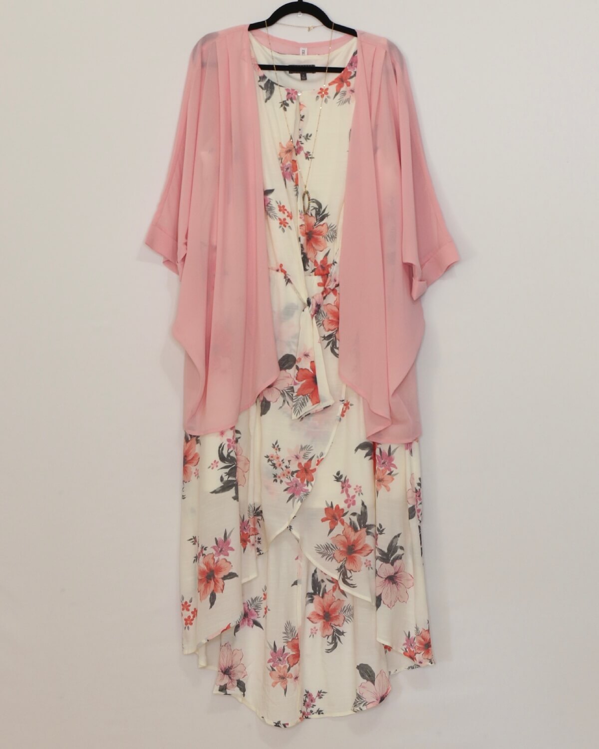 High Low Dress with Tropical Print